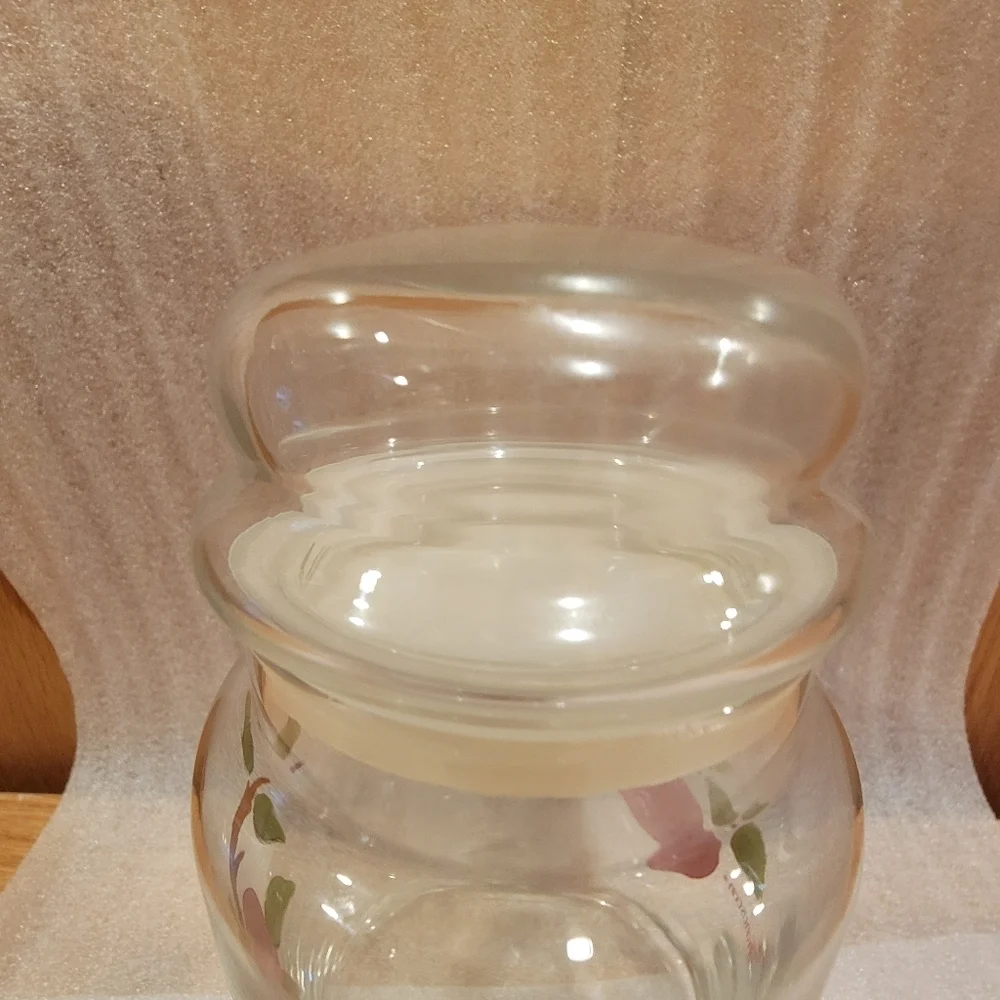 Vintage Franciscan Glassware Storage Jar and Lid Apple (England Backstamp)
